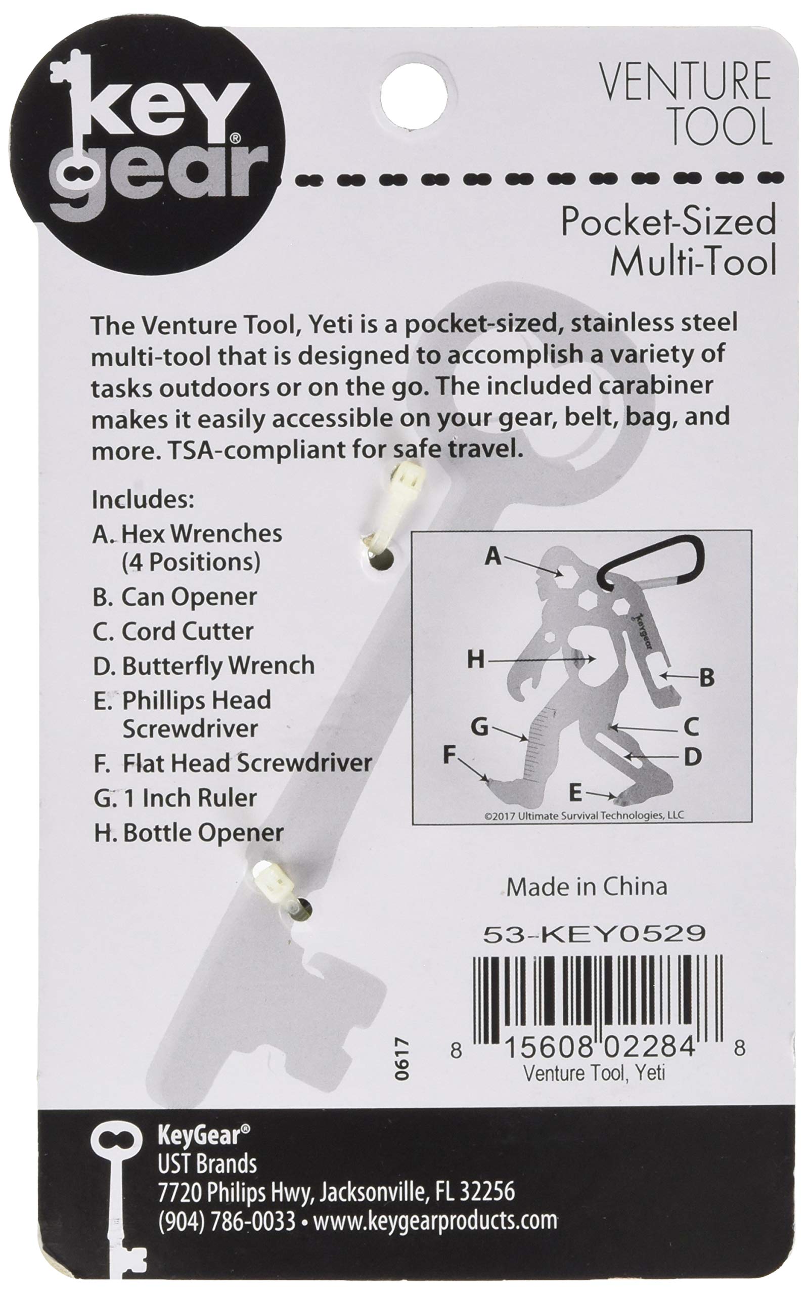 ust Venture Tool Yeti, Pocket-Sized Stainless Steel Multi-Tool