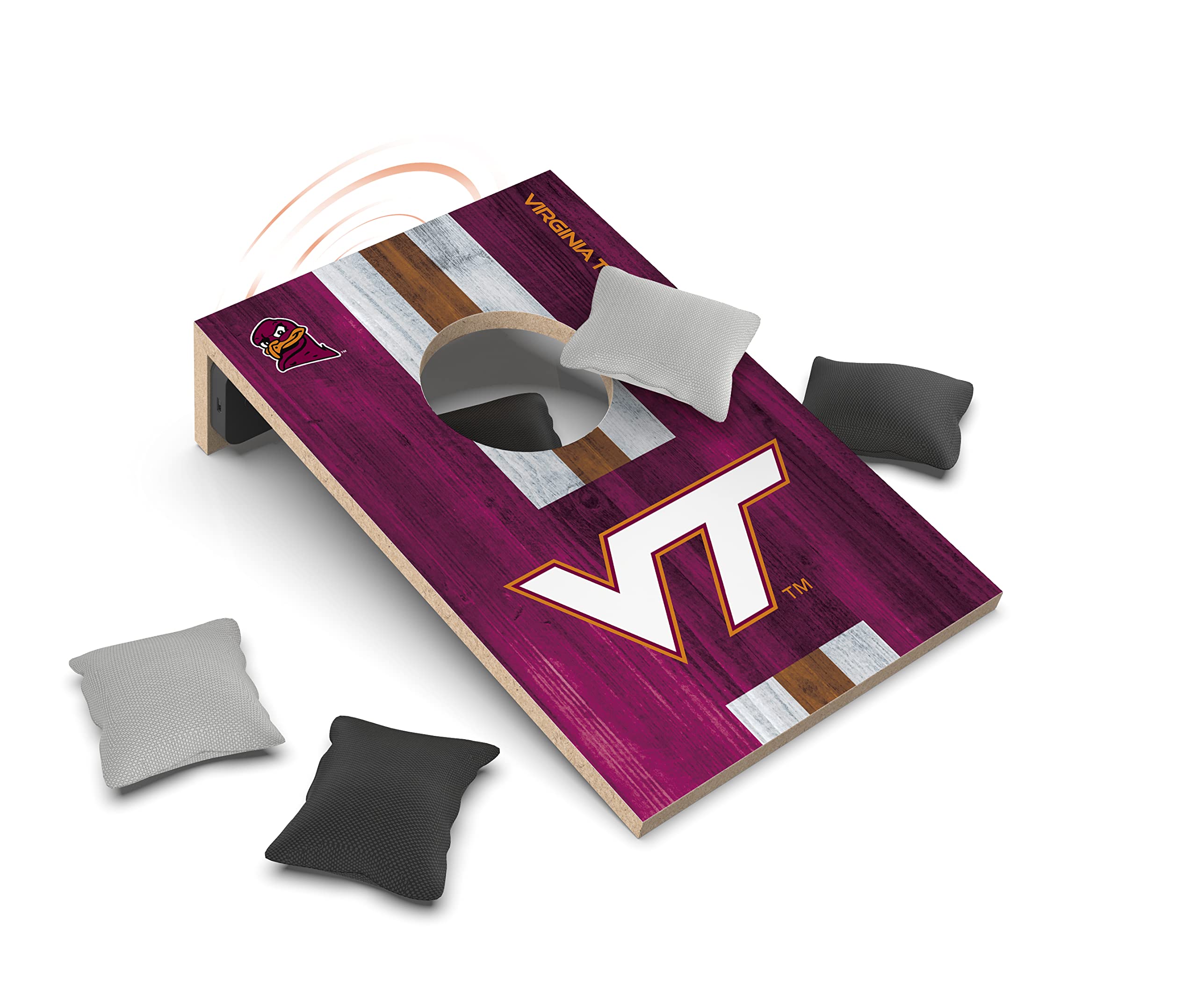 SOAR NCAA Tabletop Cornhole Game and Bluetooth Speaker, Virginia Tech Hokies
