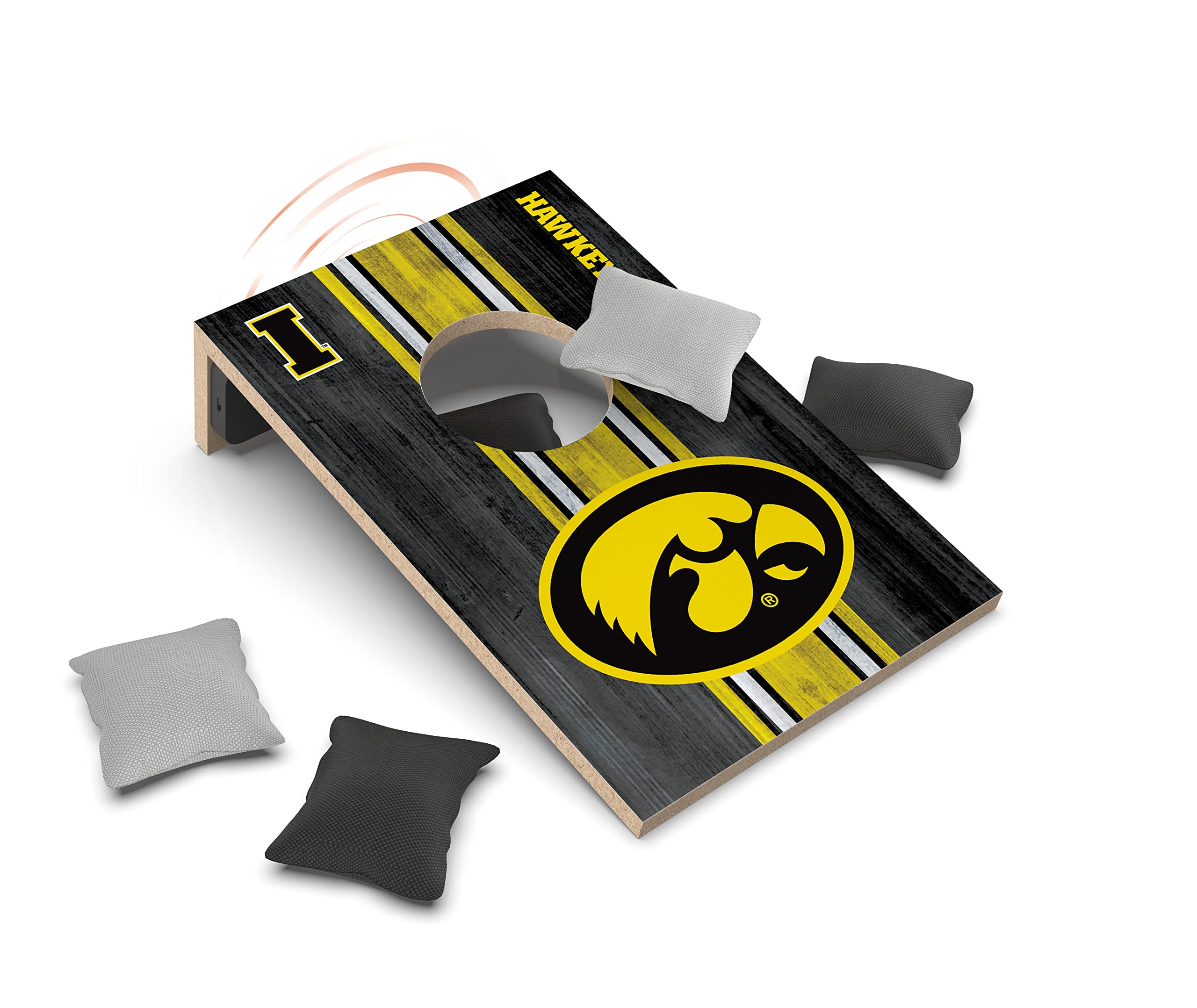 SOAR NCAA Tabletop Cornhole Game and Bluetooth Speaker, Iowa Hawkeyes