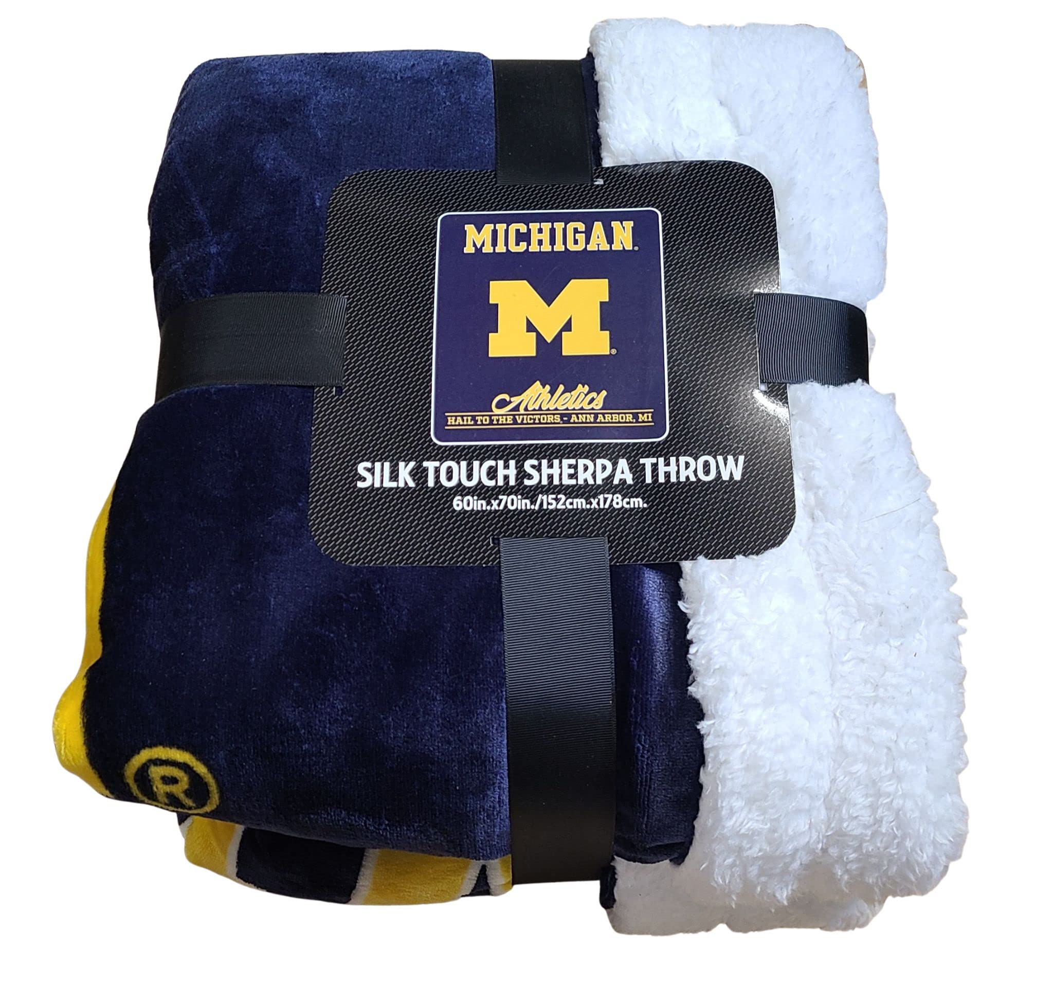 Northwest NCAA Oversized Extra Large and Thick Silk Touch Plush Sherpa Heritage Throw Blanket (Michigan Wolverines)