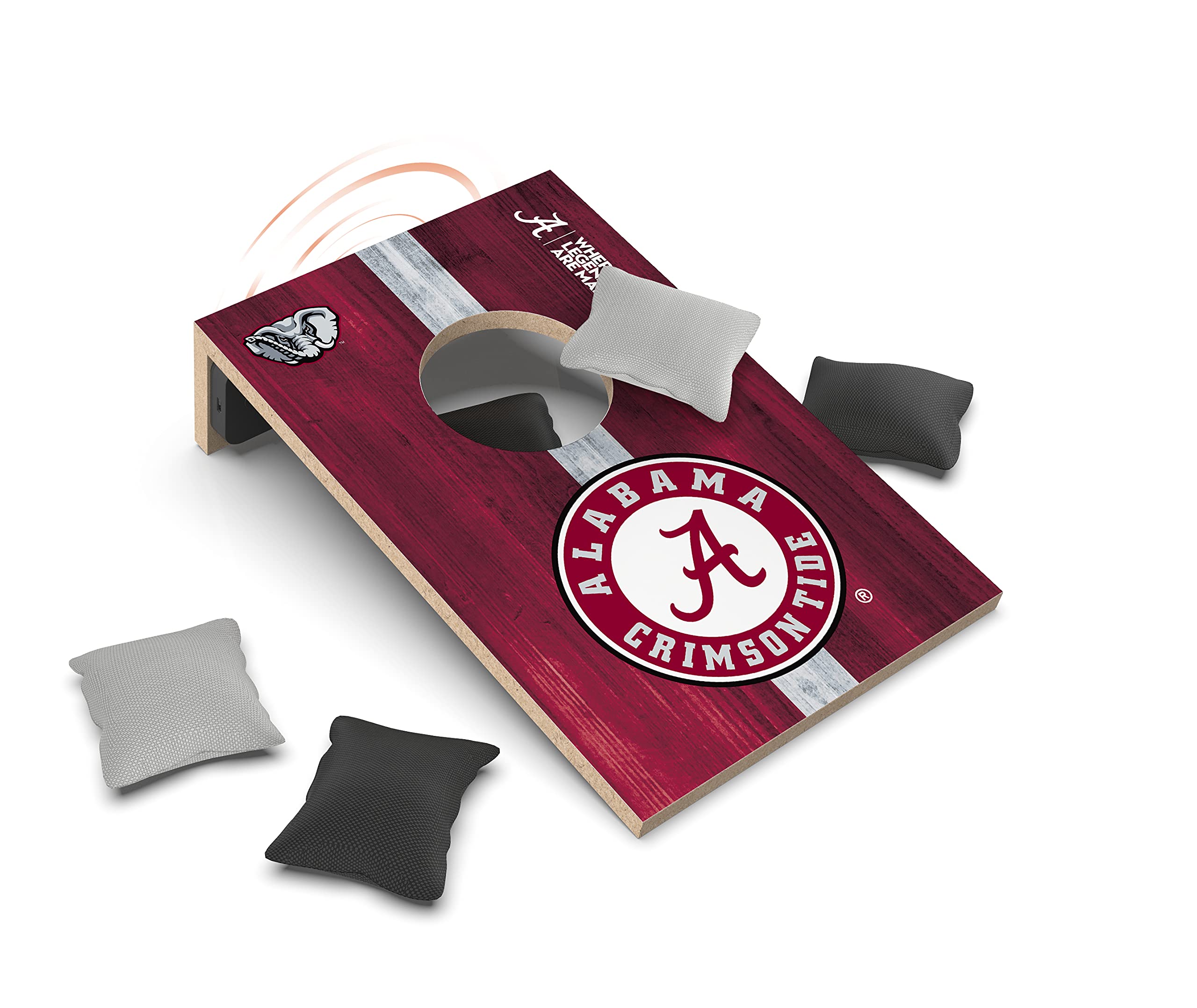 SOAR NCAA Tabletop Cornhole Game and Bluetooth Speaker, Alabama Crimson Tide