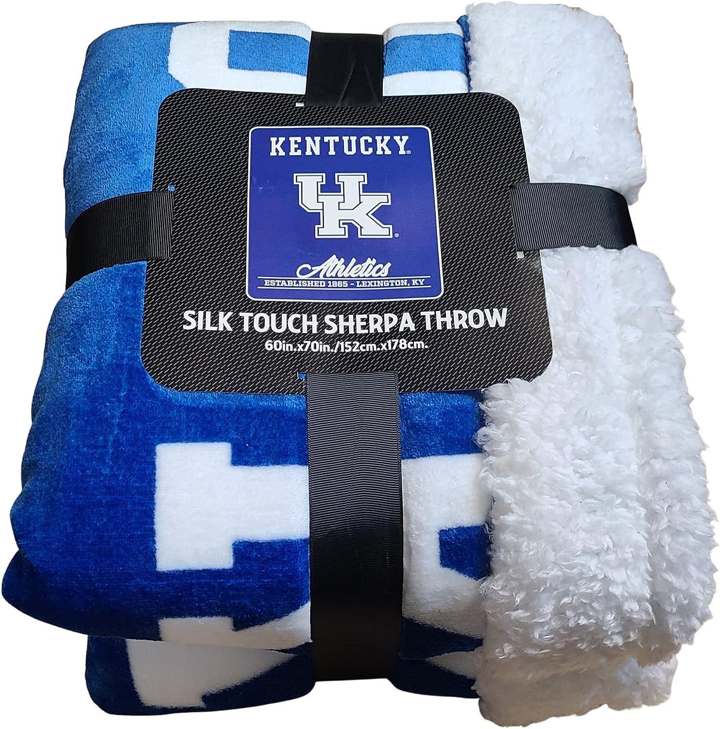 Northwest NCAA Oversized Extra Large and Thick Silk Touch Plush Sherpa Heritage Throw Blanket (Kentucky Wildcats)