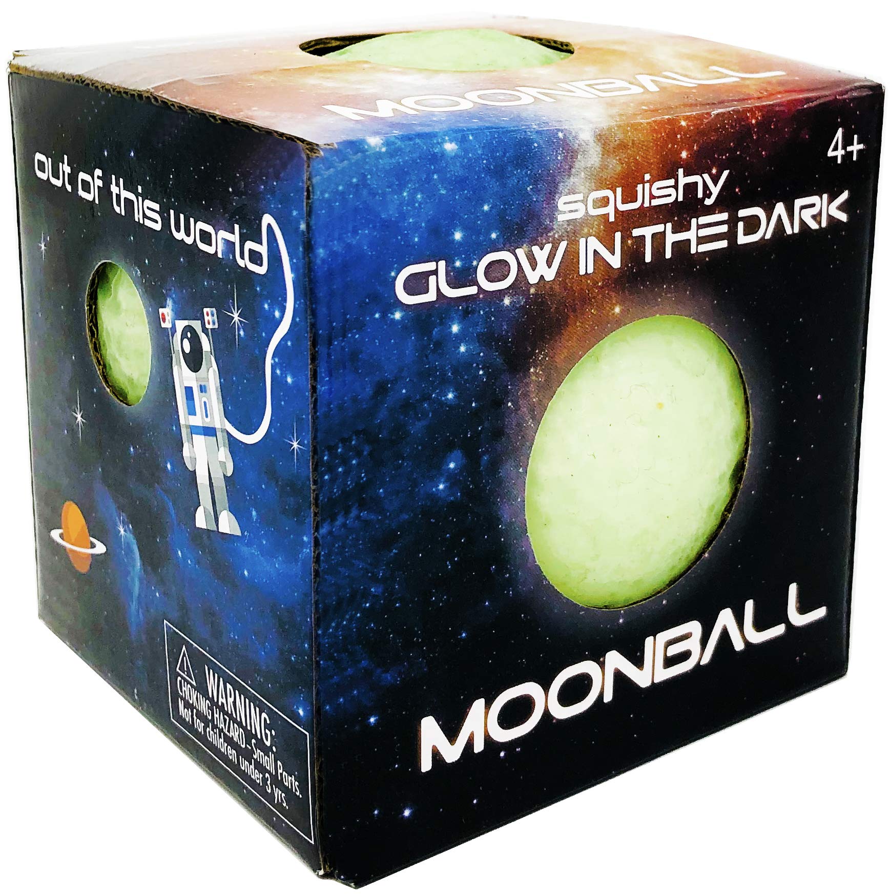 Island Genius Glow in The Dark Squishy Moon Ball - Stress Relief Anxiety Sensory Toys for Kids Teens and Adults