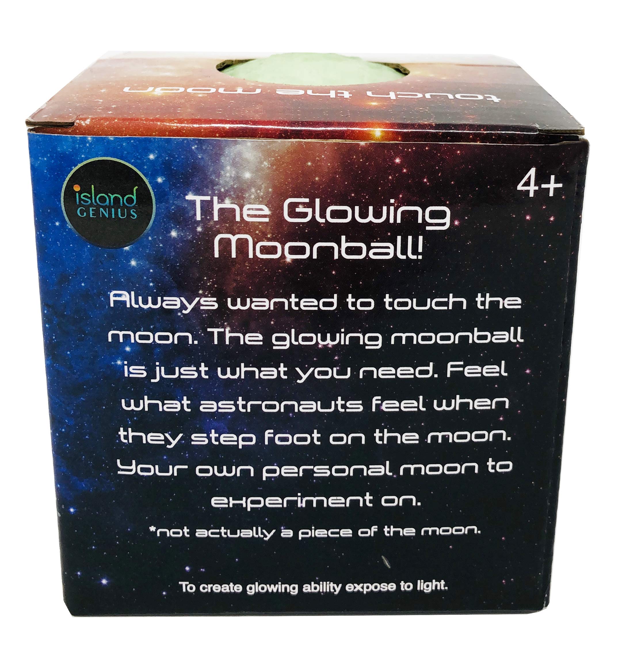 Island Genius Glow in The Dark Squishy Moon Ball - Stress Relief Anxiety Sensory Toys for Kids Teens and Adults