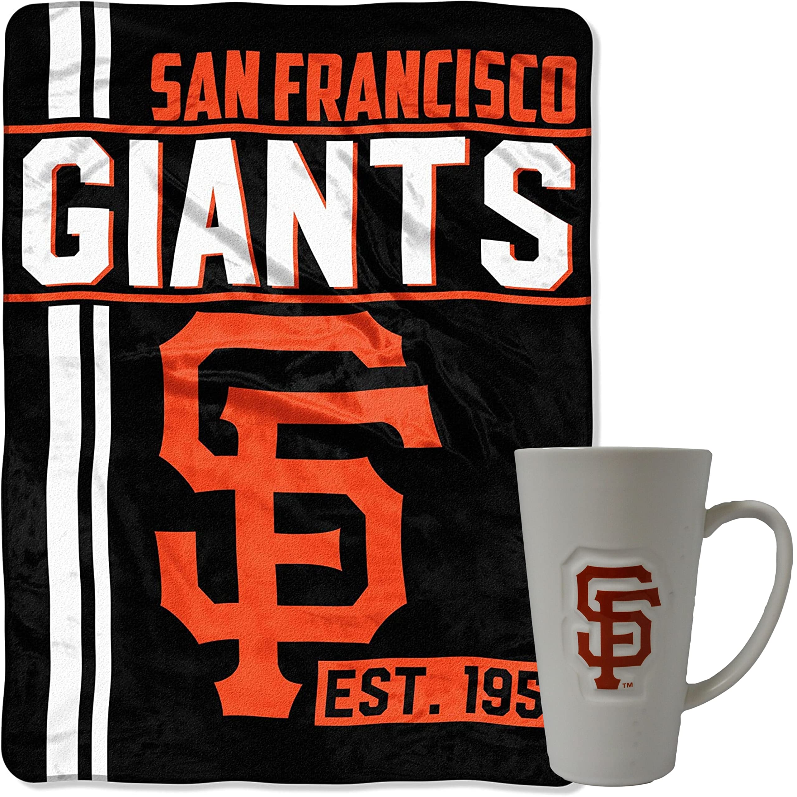 MLB Warm & Cozy Baseball Bundle includes Latte Coffee Mug and Plush Blanket (San Francisco Giants)