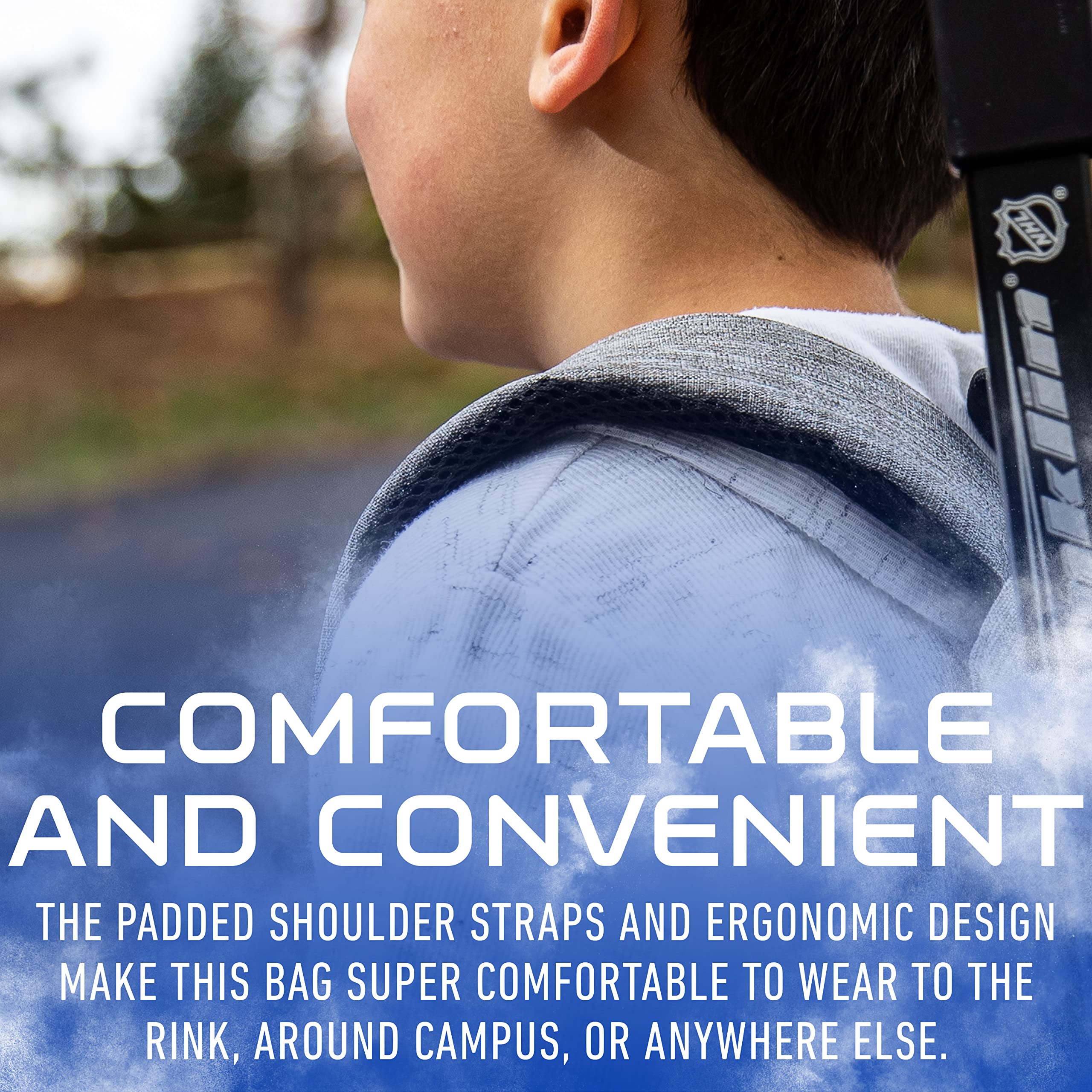 Franklin Sports NHL New York Rangers Street Pack Backpack - Official NHL Hockey Equipment Bags - Gray Hockey Backpack - Authentic Logos and Colors