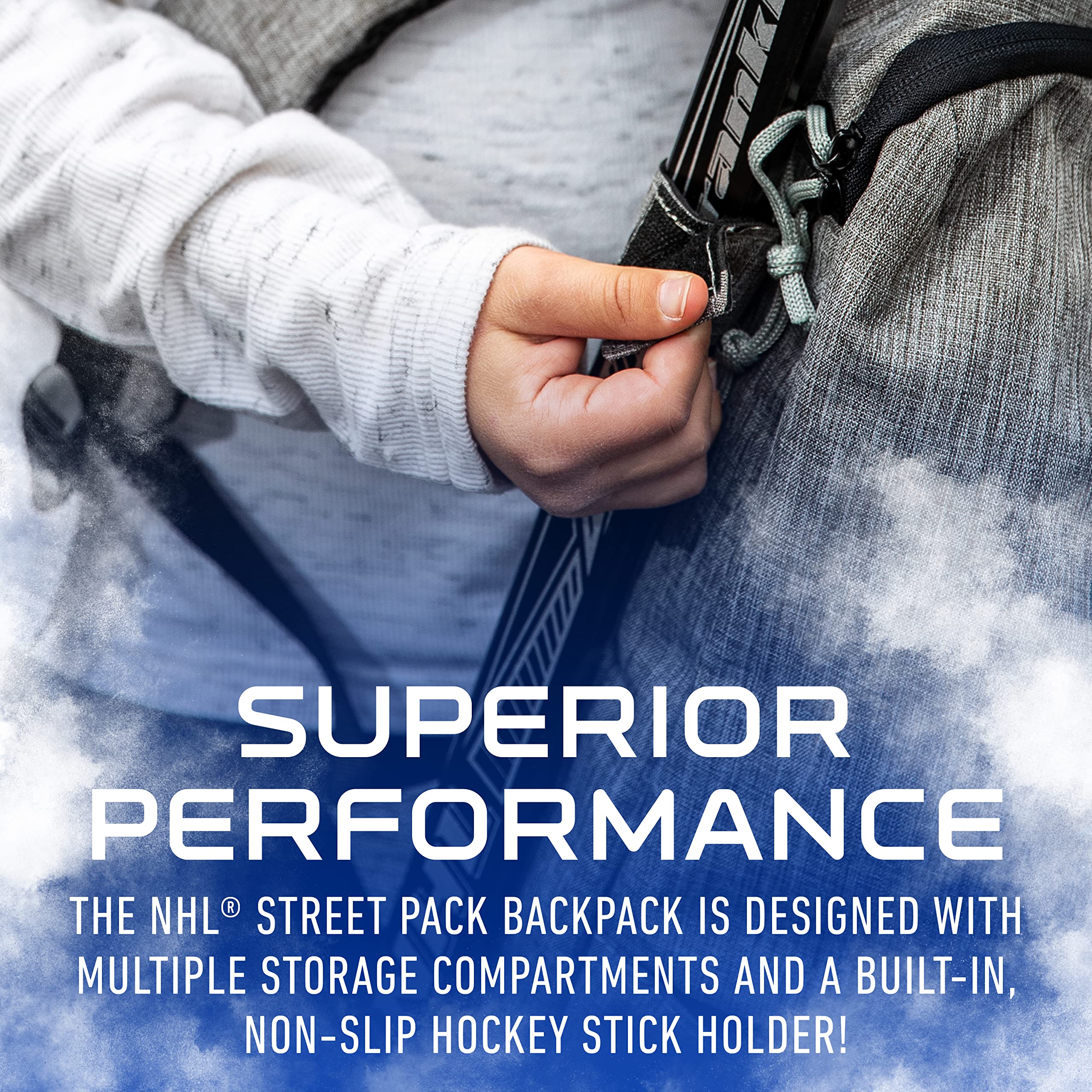 Franklin Sports NHL New York Rangers Street Pack Backpack - Official NHL Hockey Equipment Bags - Gray Hockey Backpack - Authentic Logos and Colors