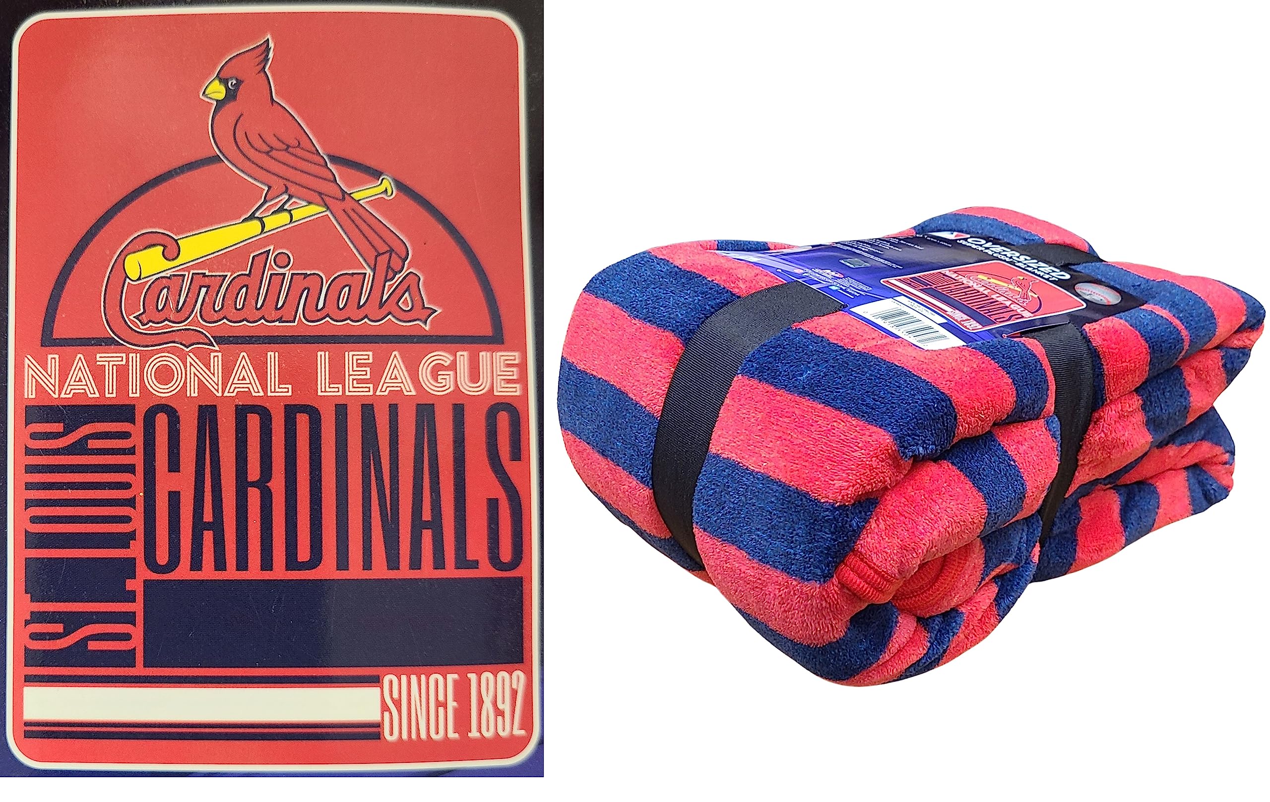 Northwest Officially Licensed MLB Super Plush Oversized Throw Blanket 62" x 90" (St Louis Cardinals)