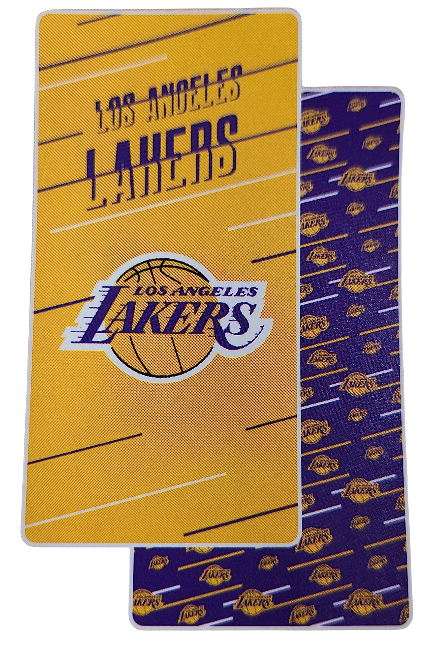 Licensed NBA Splitter Double-Sided Quick Dry Microfiber Beach Towel 64" x 32" with Mesh Travel Bag (Los Angeles Lakers)