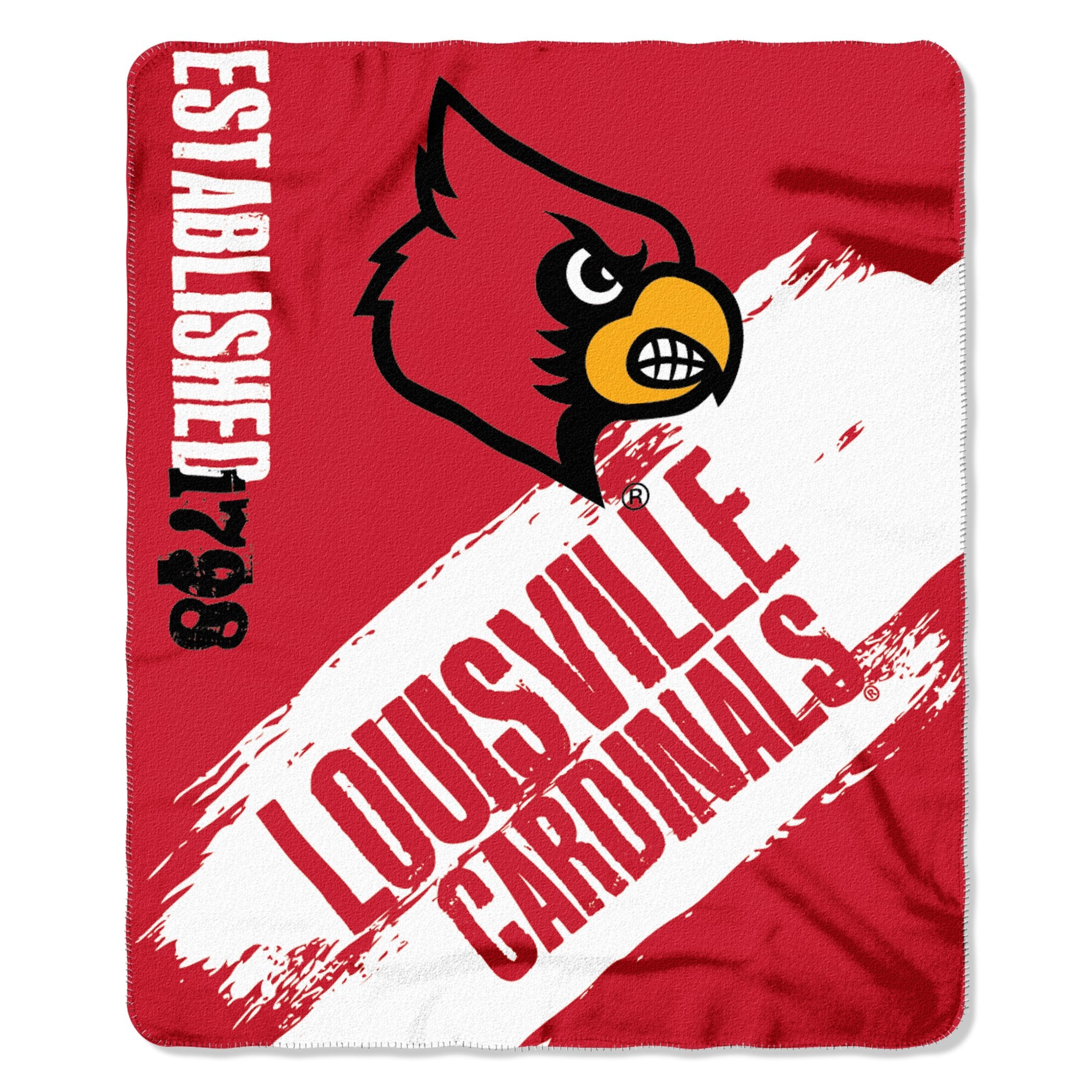 The Northwest Company NCAA Louisville Cardinals Fleece Throw Blanket, 50" x 60", Painted