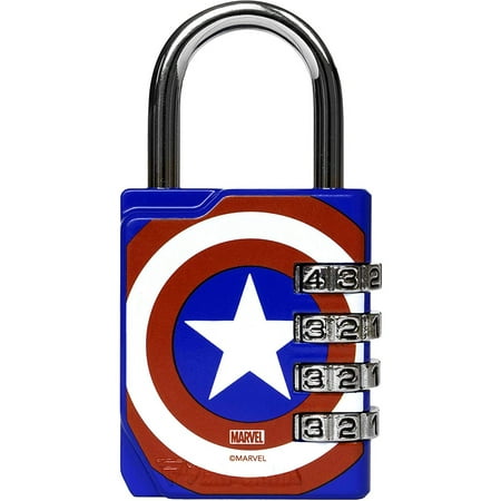 Captain America Gym Lock - Best and Most Durable Embossed Lock for Your Gym Locker, Gym Bag, School Locker, and All Storage Security Needs