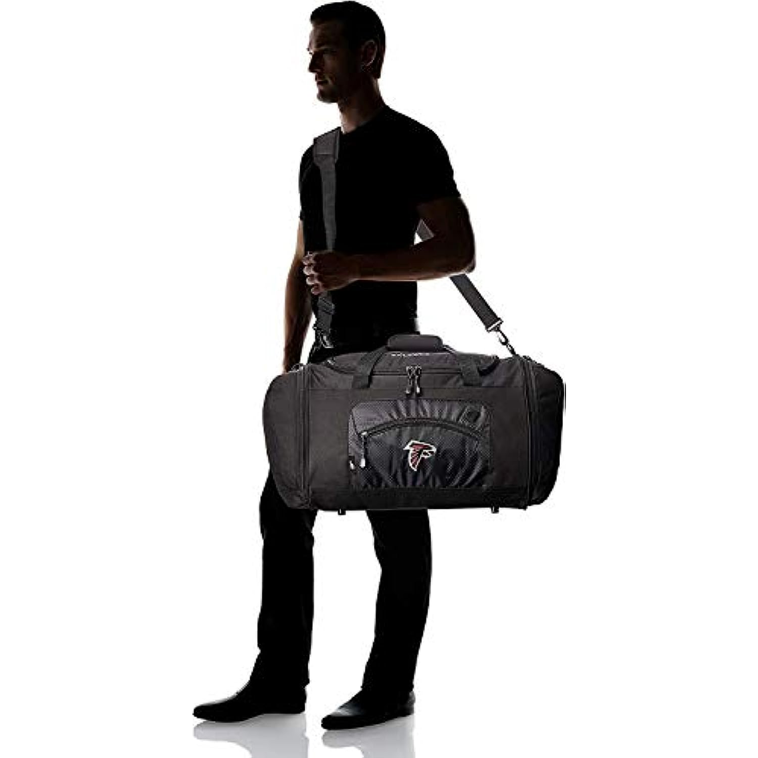Rico Industries, Inc. North Carolina Tar Heels UNC Duffel Bag Premium Embroidered Black Heavy Duty Roadblock Style University of