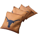 Wild Sports NCAA Cornhole Duck Cloth All Weather Tournament Regulation Bean Bags 6" x 6", 16oz (Texas Longhorns Orange/Black)