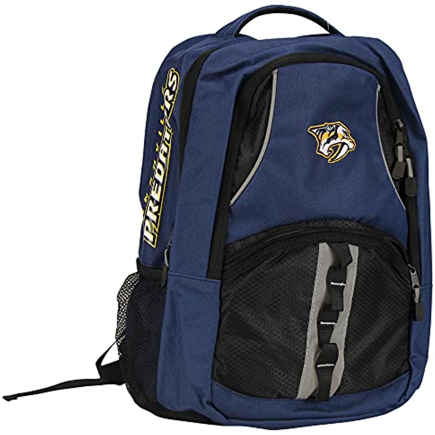 Northwest NHL Padded Utility Laptop Backpack and Drawstring Bag Set, Book Bag & Cinch Combo (Nashville Predators)