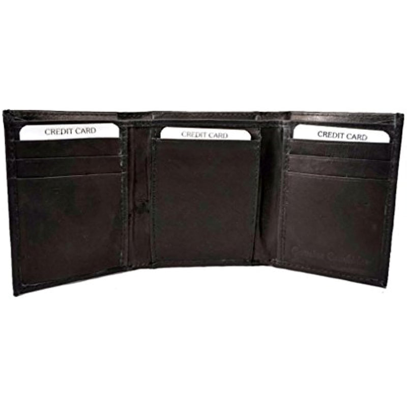 Rico Pittsburgh Pirates MLB Distressed Look Embossed Logo Black Leather Trifold Wallet