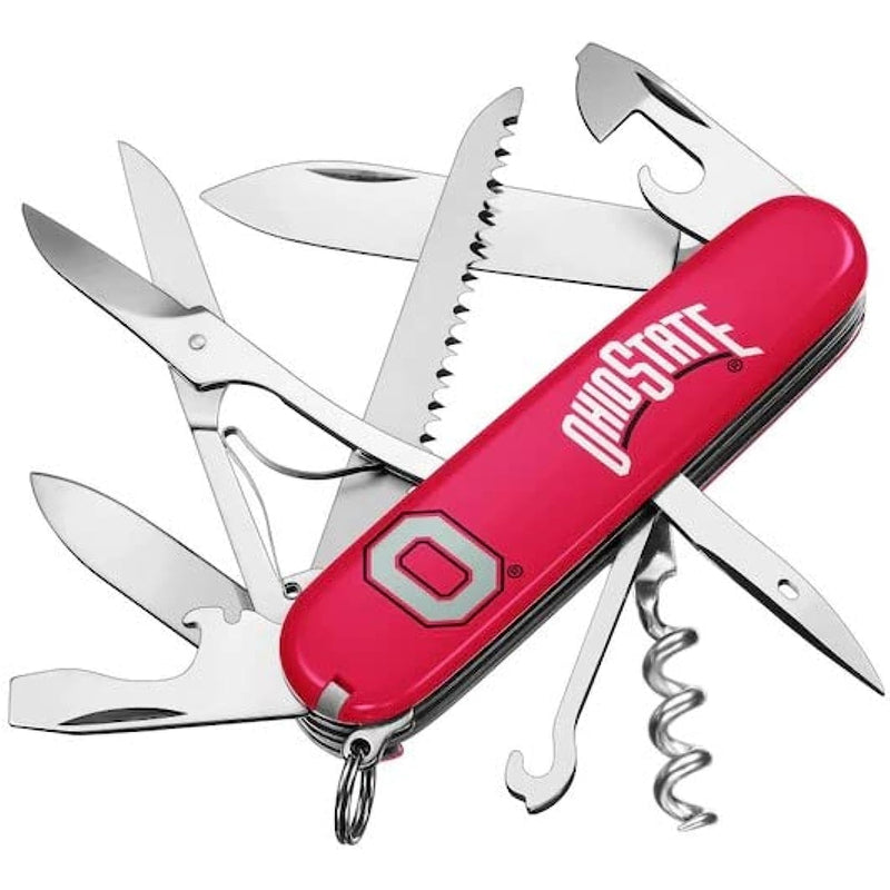 The Sports Vault NCAA Ohio State Buckeyes Classic Pocket Multi-Tool with Blade, Bottle Opener, Scissors, Corkscrew, Screwdriver, More