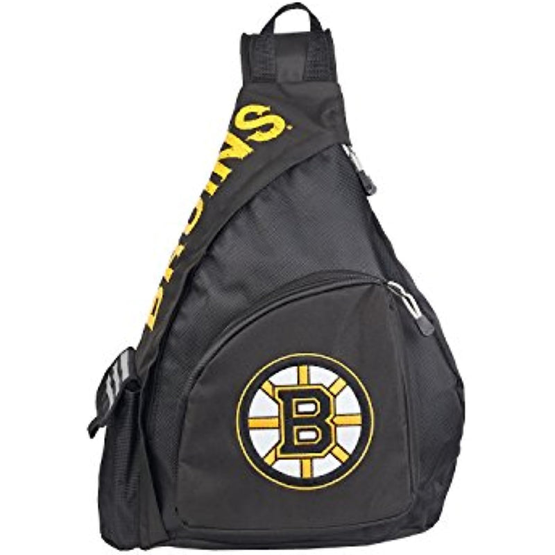 NHL Boston Bruins Leadoff Sling Bag, Black/Black, 20''