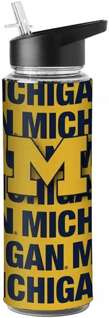 Licensed NCAA Collegiate Fan Bundle includes Water Bottle and Fleece Blanket (Michigan Wolverines)