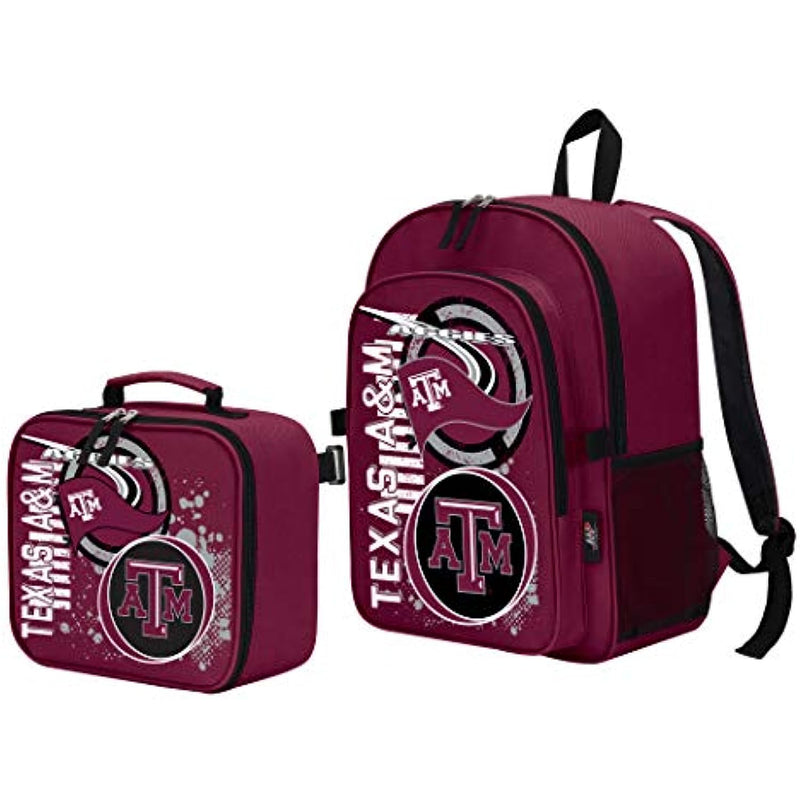 Texas A&M Aggies "Accelerator" Backpack & Lunch Kit Set, 16" x 9.5" x 12"