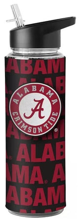 NCAA Flip Top Spout 25oz Water Bottle with Removable Neoprene Sleeve (Alabama Crimson Tide)