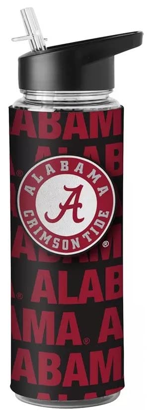 NCAA Flip Top Spout 25oz Water Bottle with Removable Neoprene Sleeve (Alabama Crimson Tide)