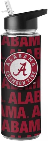 Licensed NCAA Collegiate Fan Bundle Includes Water Bottle and Beach Towel (Alabama Crimson Tide Striped)