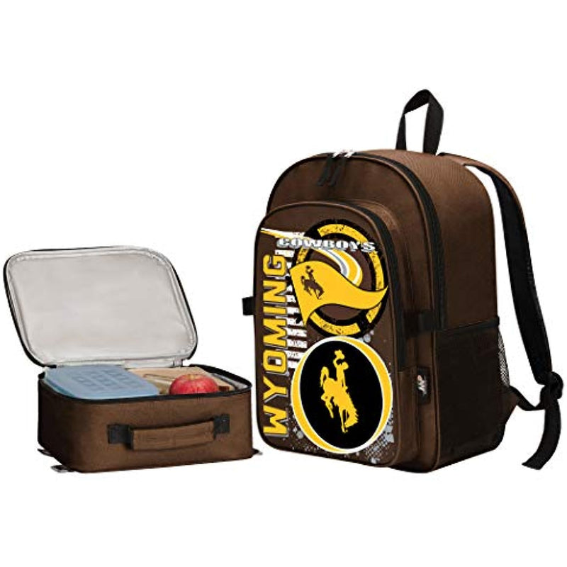 Wyoming Cowboys "Accelerator" Backpack & Lunch Kit Set, 16" x 5.5" x 12"