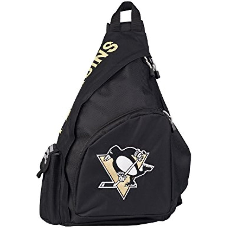 NHL Pittsburgh Penguins Leadoff Sling Backpack, 20-Inch, Black