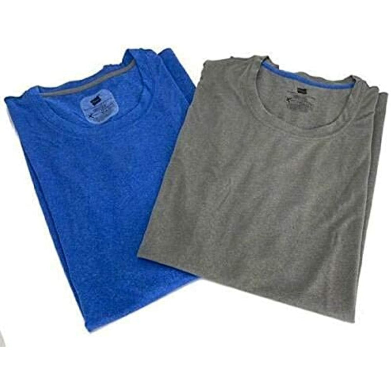 Hanes Men's X-Temp Performance Cool Crew T-Shirts, 2 Pack Grey/Royal