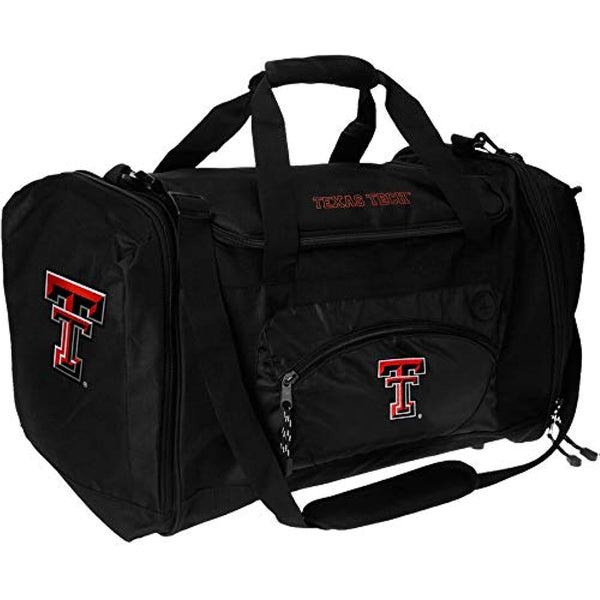 Officially Licensed NCAA Texas Tech Red Raiders "Roadblock" Duffel Bag, 20" x 11.5" x 13", Black
