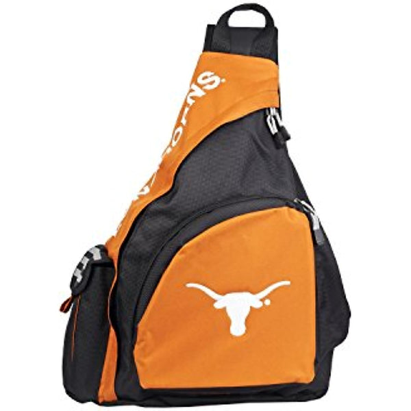 Concept One NCAA Texas Longhorns Leadoff Sling Backpack, 20-Inch, Black/Orange