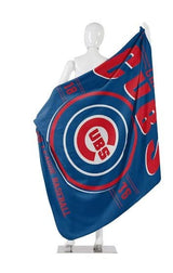 Travel and Warmth MLB Fan Bundle includes Foldable Compact Duffel Bag and Light Fleece Blanket For Easy Portability and Storage (Chicago Cubs)