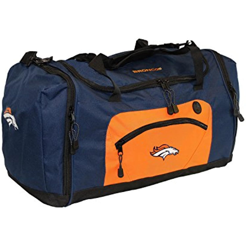 Officially Licensed NFL Denver Broncos "Roadblock" Duffel Bag , Black, 20" x 11.5" x 13"