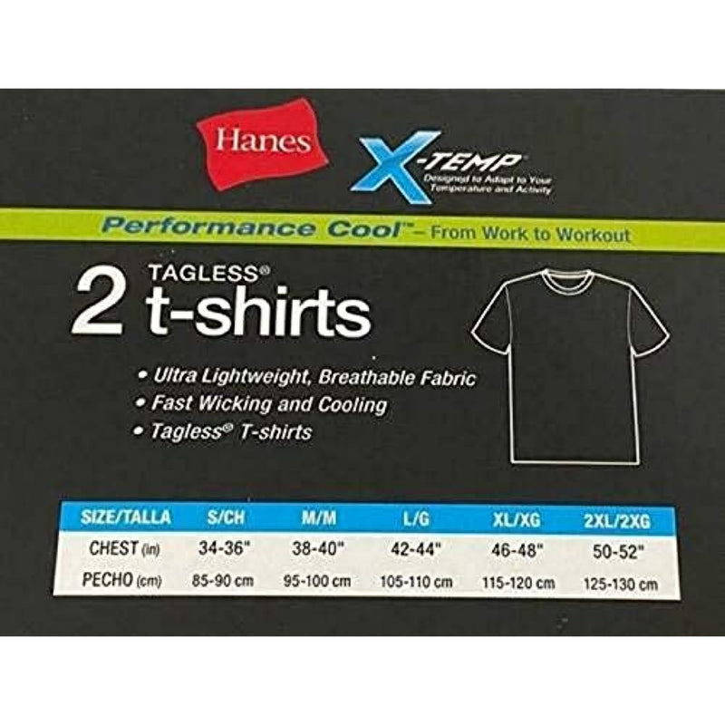 Hanes Men's X-Temp Performance Cool Crew T-Shirts, 2 Pack Grey/Royal