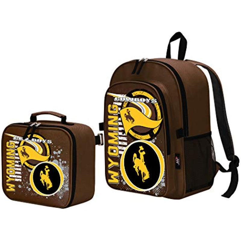 Wyoming Cowboys "Accelerator" Backpack & Lunch Kit Set, 16" x 5.5" x 12"