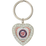 MLB Washington Nationals Rhinestone Heart Keychain