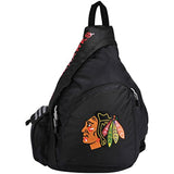 Concept One NHL Chicago Blackhawks Leadoff Sling Bag, 20-Inch, Black/Black