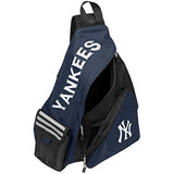 Officially Licensed MLB New York Yankees Leadoff Sling Backpack, 20-Inch, Black/Navy