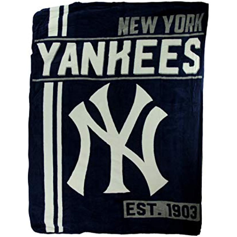 Northwest MLB New York Yankees Micro Raschel Plush Throw Blanket 46 x 60 inch