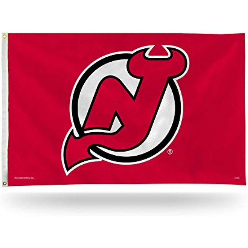 Rico Industries NHL New Jersey Devils 3-Foot by 5-Foot Single Sided Banner Flag with Grommets