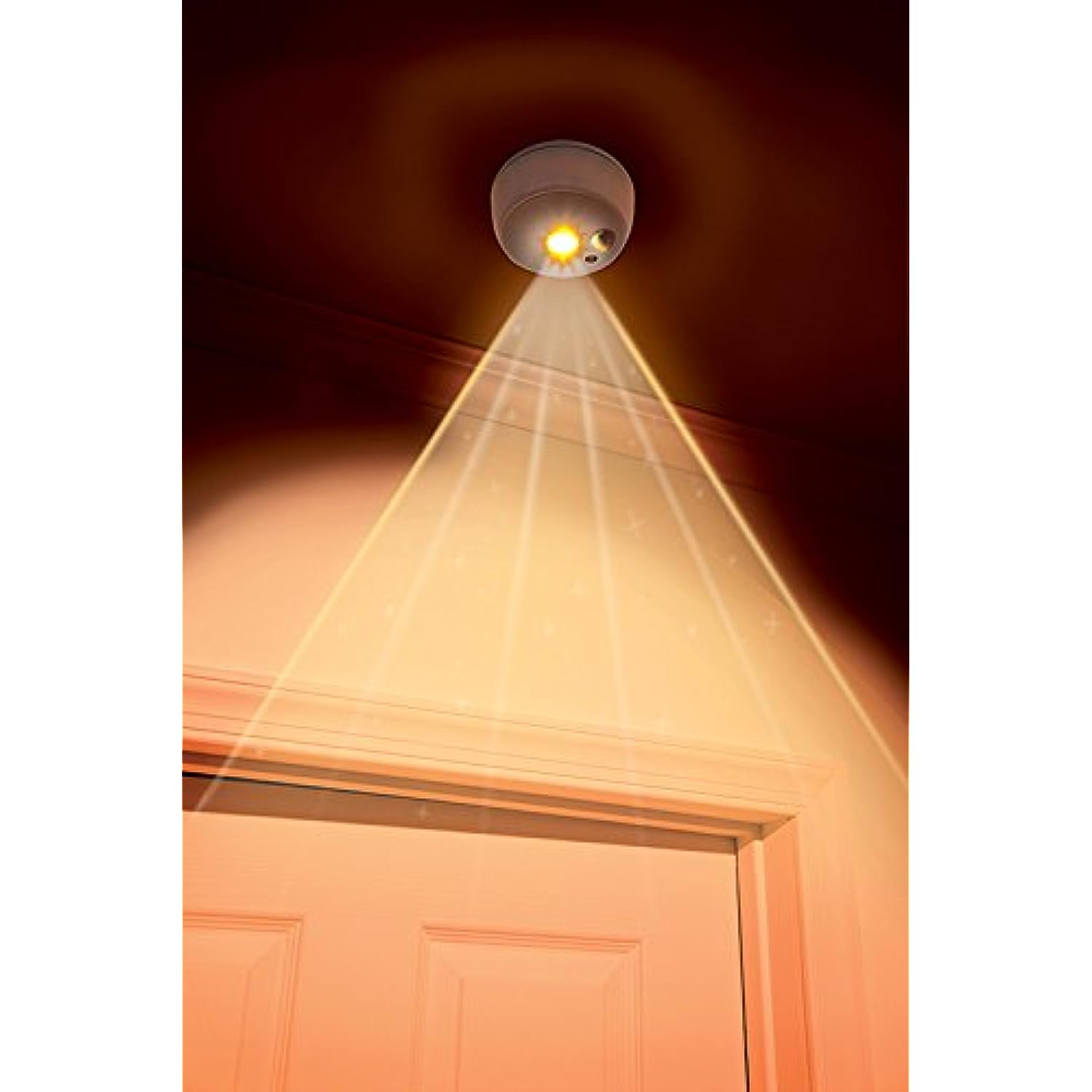 Cozy Glow Overhead Amber Night Light, Wireless, Battery-Powered, Motion-Sensing LED Stick-Anywhere Sleep Friendly Nightlight, 30 Lumens, White