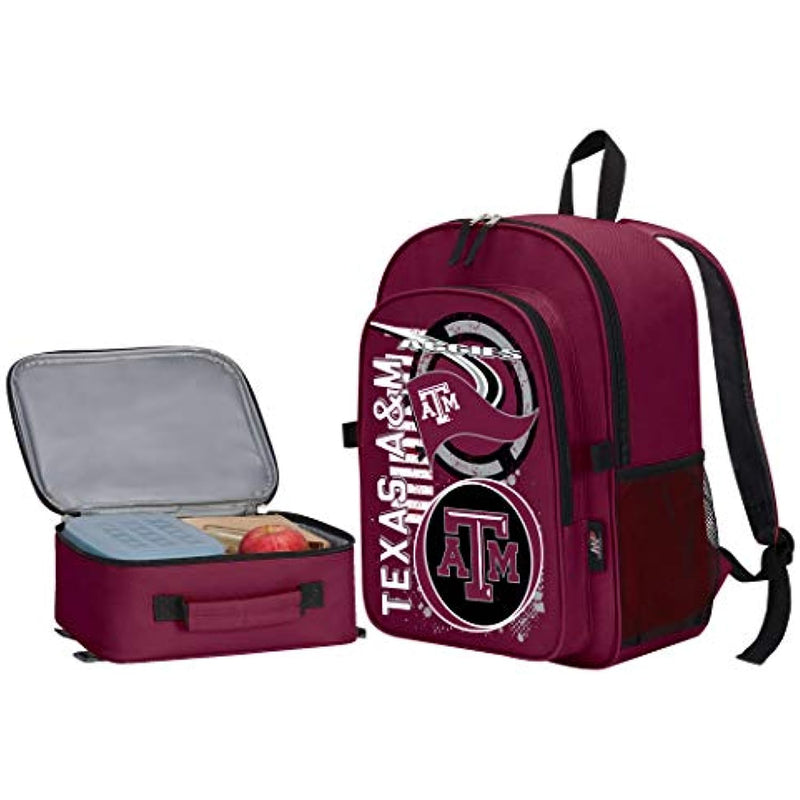 Texas A&M Aggies "Accelerator" Backpack & Lunch Kit Set, 16" x 9.5" x 12"