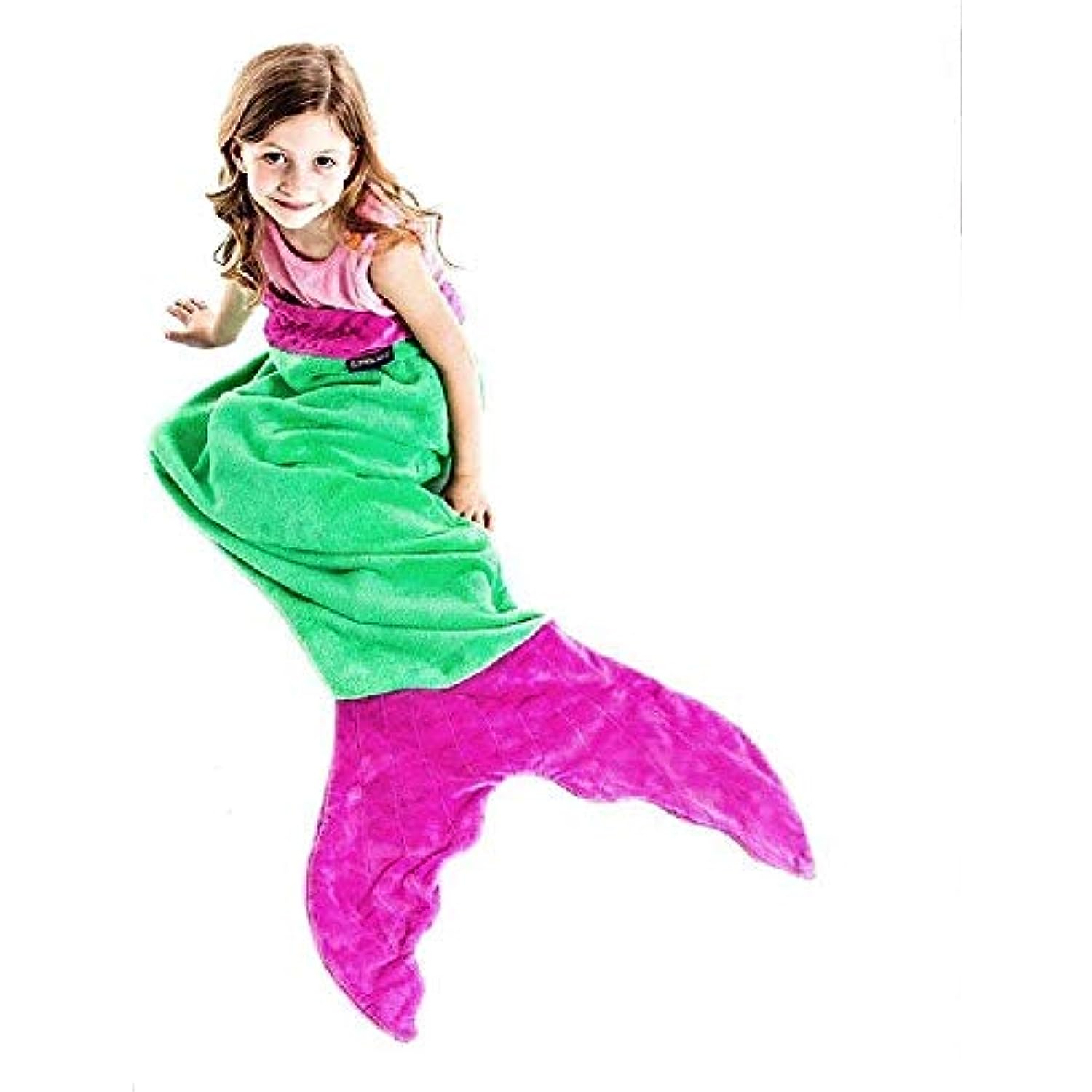 Blankie Tails The Original Mermaid Tail Blanket (Youth Size), Green/Pink