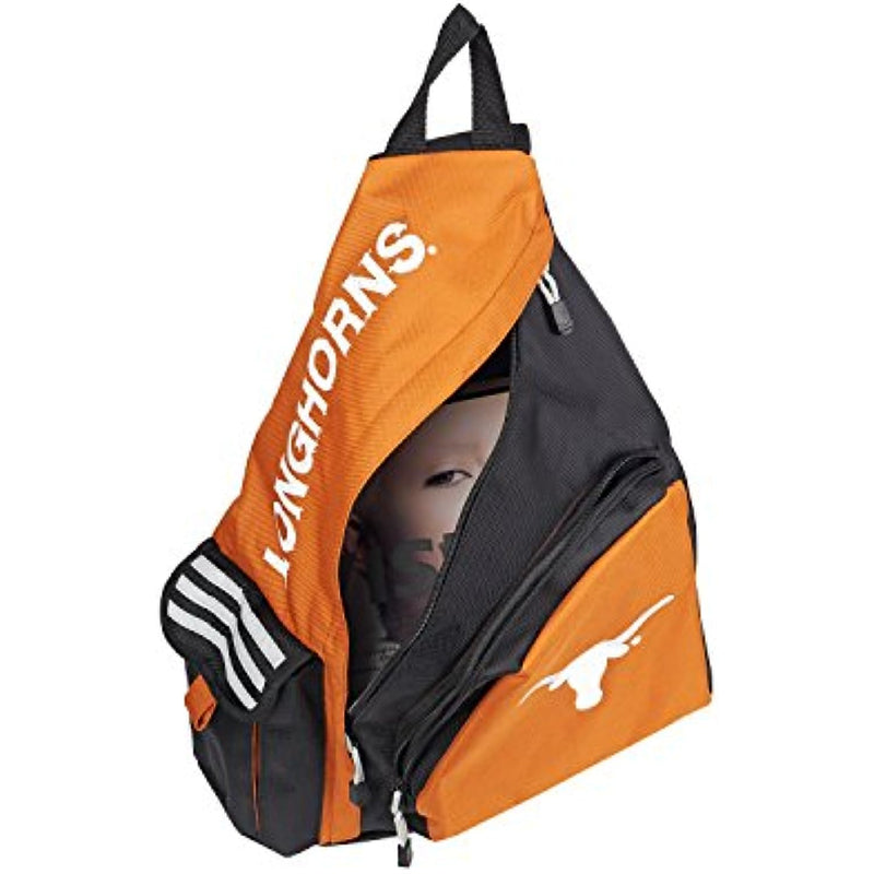 Concept One NCAA Texas Longhorns Leadoff Sling Backpack, 20-Inch, Black/Orange