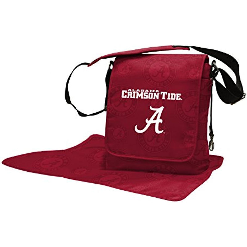 Wild Sports NCAA College Alabama Crimson Tide Messenger Diaper Bag, 13.25 x 12.25 x 5.75-Inch, Red