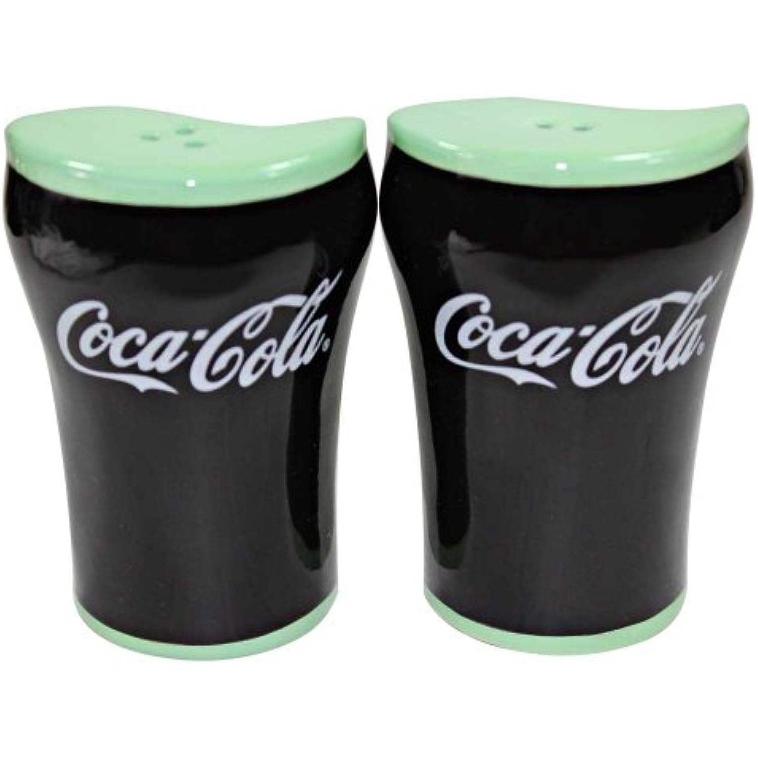 Coca-Cola Ceramic Glass Salt and Pepper Shakers