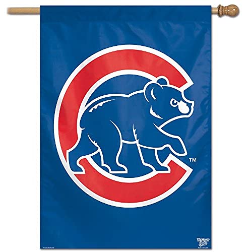 MLB Chicago Cubs 17934515 Vertical Flag, 28" x 40", Blue