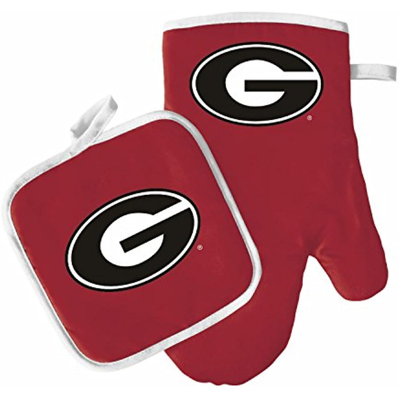 Oven Mitt and Pot Holder Set - Barbeque BBQ Kitchen Backyard Outdoors - NCAA - Georgia Bulldogs