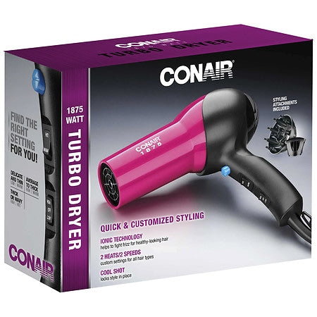 Conair 1875 WATT Turbo Styler w/ Ionic Conditioning, PINK