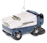 Officially Licesned NHL Blown Glass Zamboni Hanging Ornament (Nashville Predators)